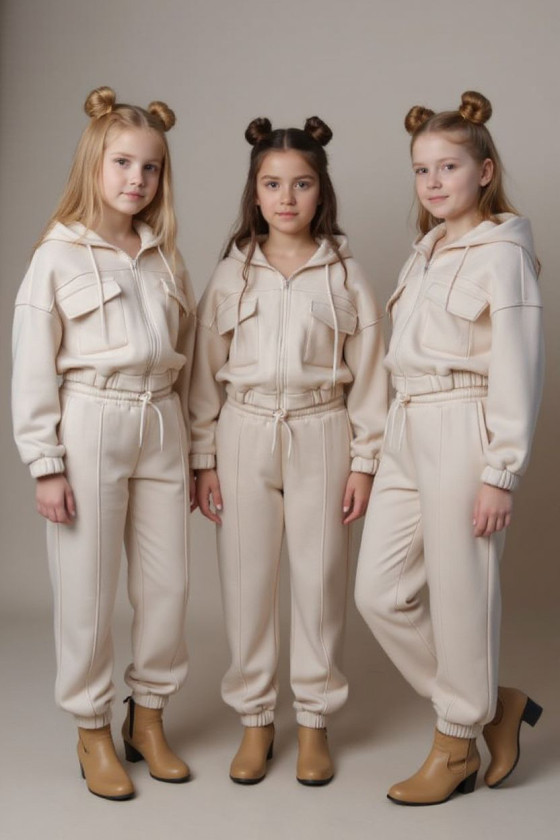 Komplet ocieplany bluza i spodnie Gigi ecru