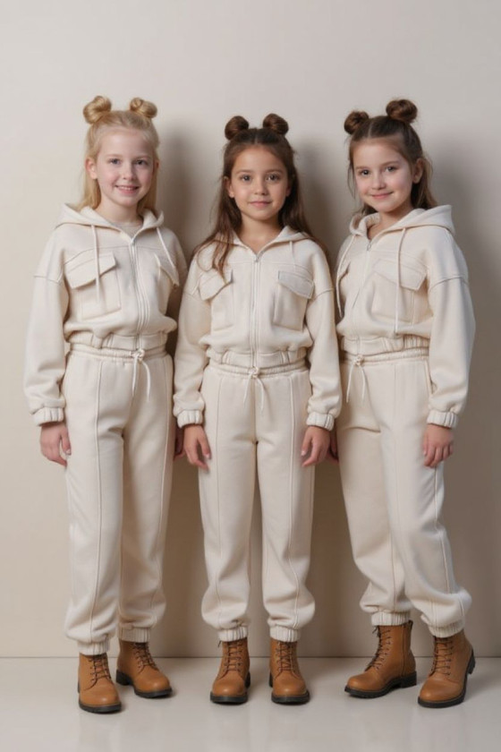 Komplet ocieplany bluza i spodnie Gigi ecru