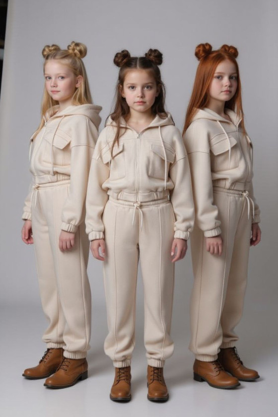 Komplet ocieplany bluza i spodnie Gigi ecru