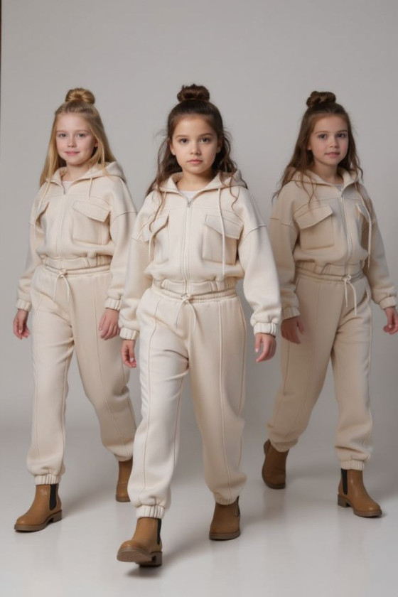 Komplet ocieplany bluza i spodnie Gigi ecru