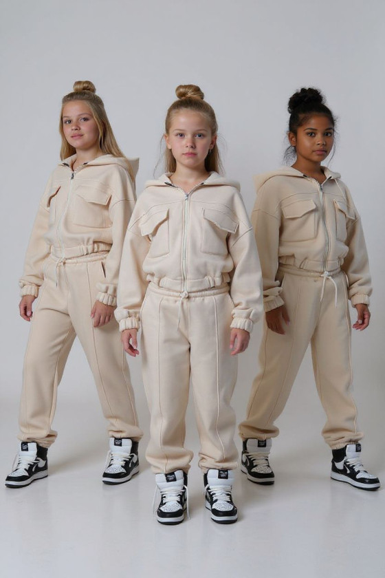 Komplet ocieplany bluza i spodnie Gigi ecru