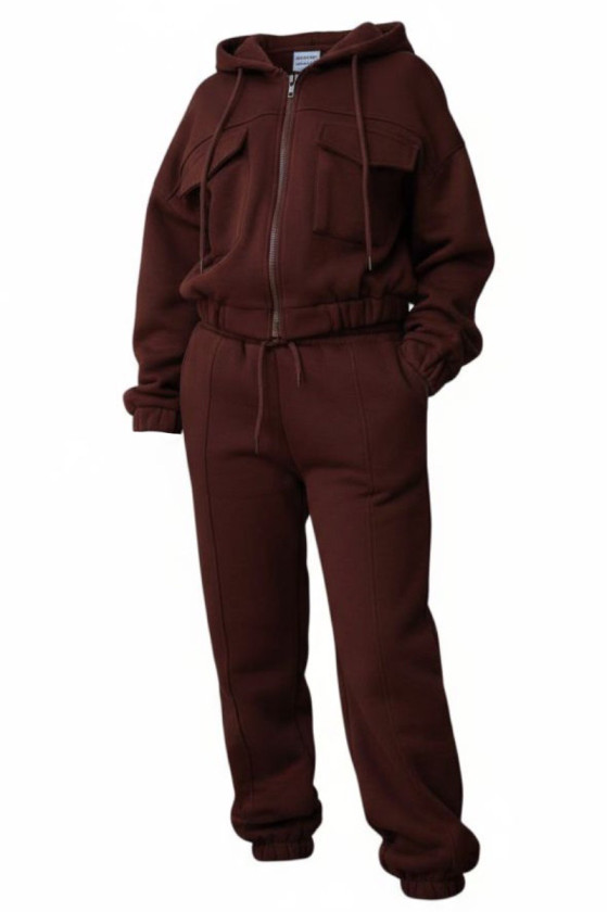 Komplet ocieplany bluza i spodnie Gigi Brąz