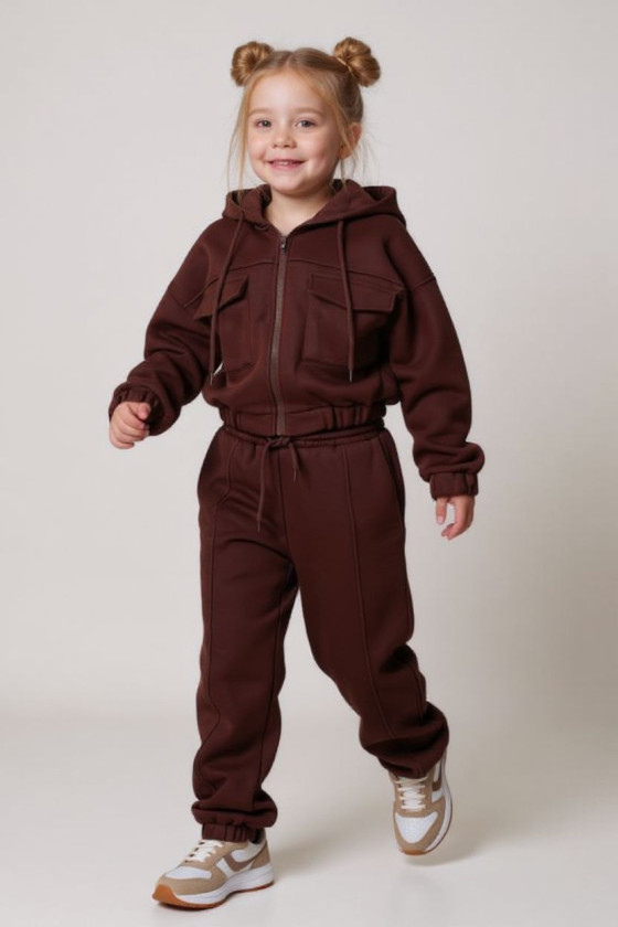 Komplet ocieplany bluza i spodnie Gigi Brąz