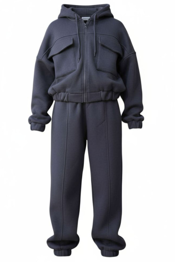 Komplet ocielplany bluza i spodnie Gigi Grafit