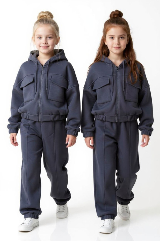 Komplet ocielplany bluza i spodnie Gigi Grafit