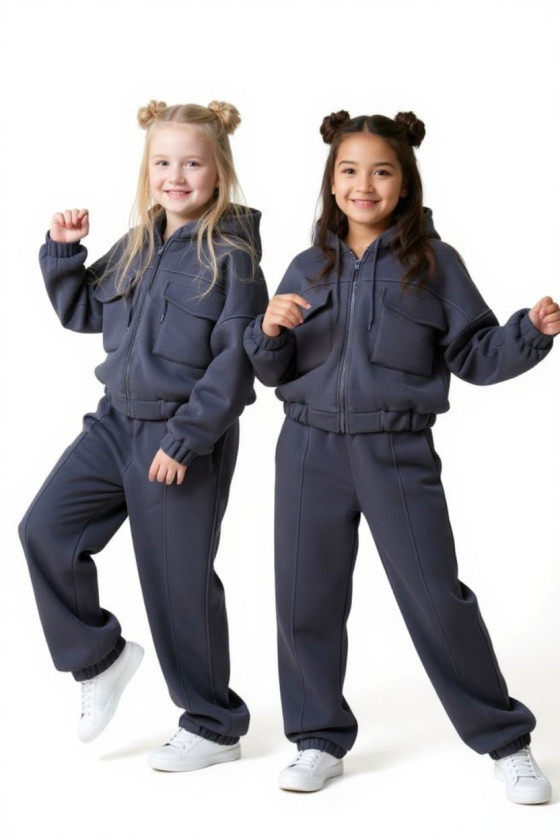 Komplet ocielplany bluza i spodnie Gigi Grafit