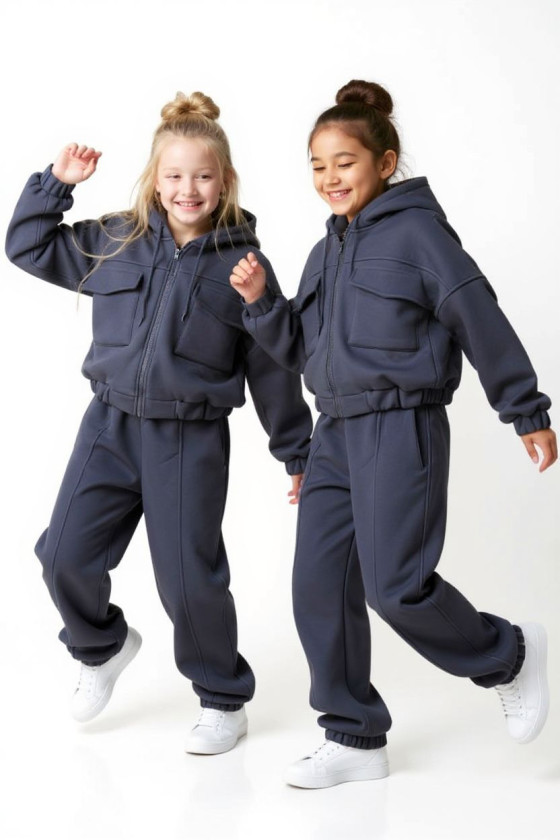 Komplet ocielplany bluza i spodnie Gigi Grafit