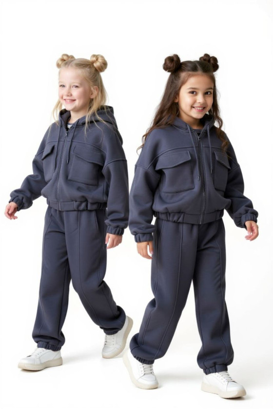 Komplet ocielplany bluza i spodnie Gigi Grafit