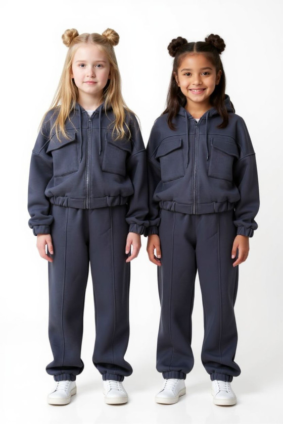 Komplet ocielplany bluza i spodnie Gigi Grafit