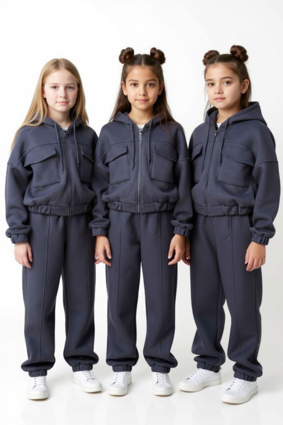 Komplet ocielplany bluza i spodnie Gigi Grafit