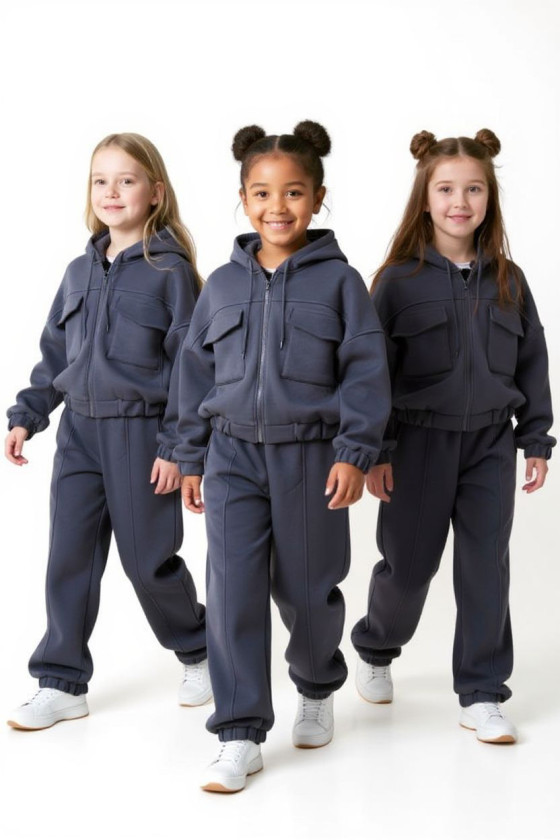 Komplet ocielplany bluza i spodnie Gigi Grafit