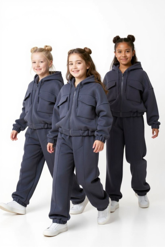 Komplet ocielplany bluza i spodnie Gigi Grafit