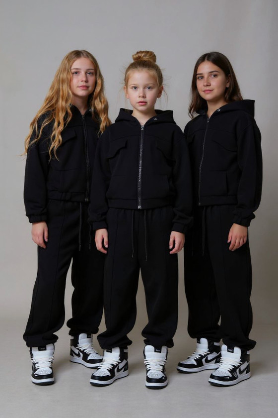 Komplet ocieplany bluza i spodnie Gigi Czarny