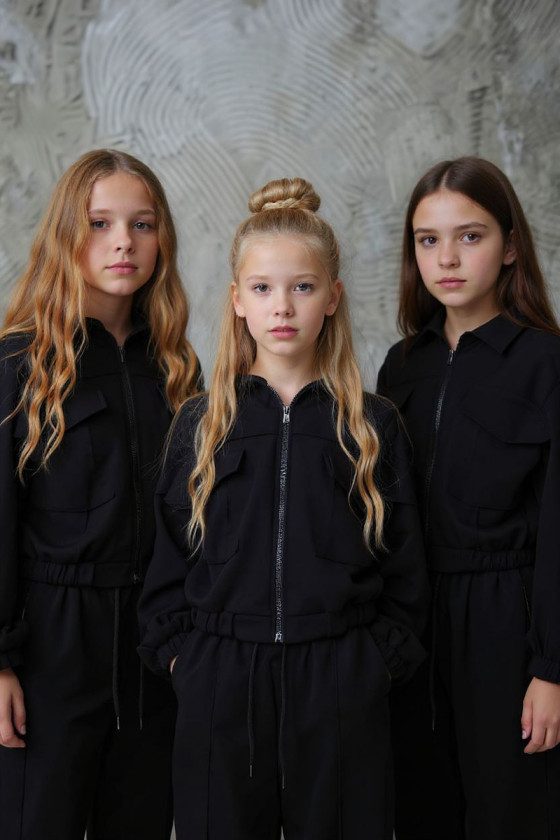 Komplet ocieplany bluza i spodnie Gigi Czarny