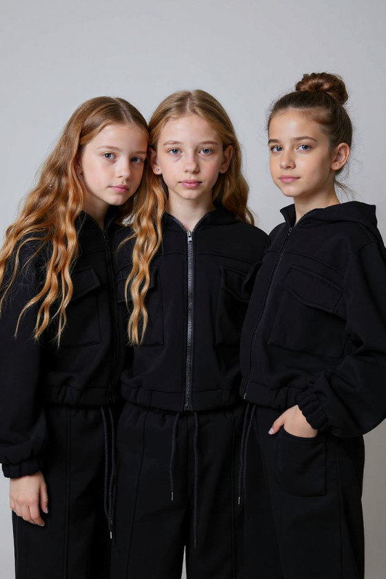 Komplet ocieplany bluza i spodnie Gigi Czarny