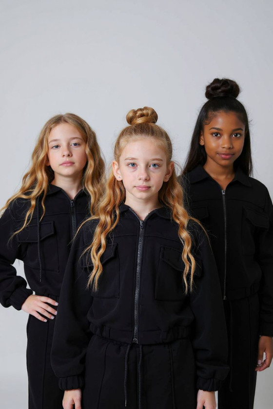 Komplet ocieplany bluza i spodnie Gigi Czarny