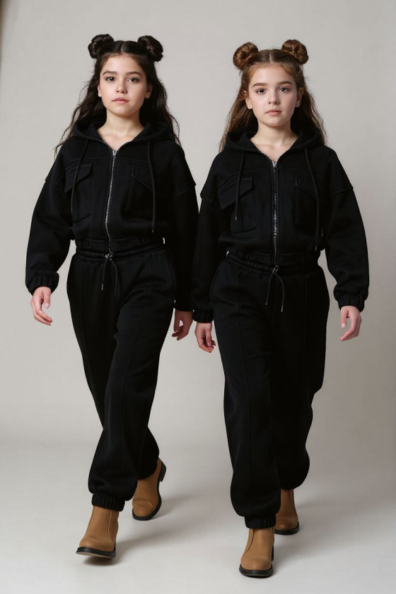 Komplet ocieplany bluza i spodnie Gigi Czarny