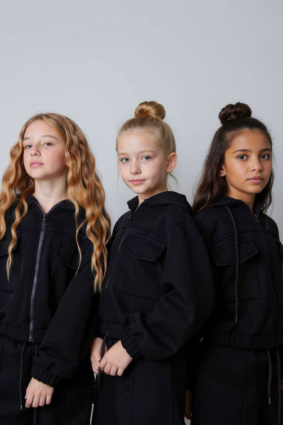 Komplet ocieplany bluza i spodnie Gigi Czarny