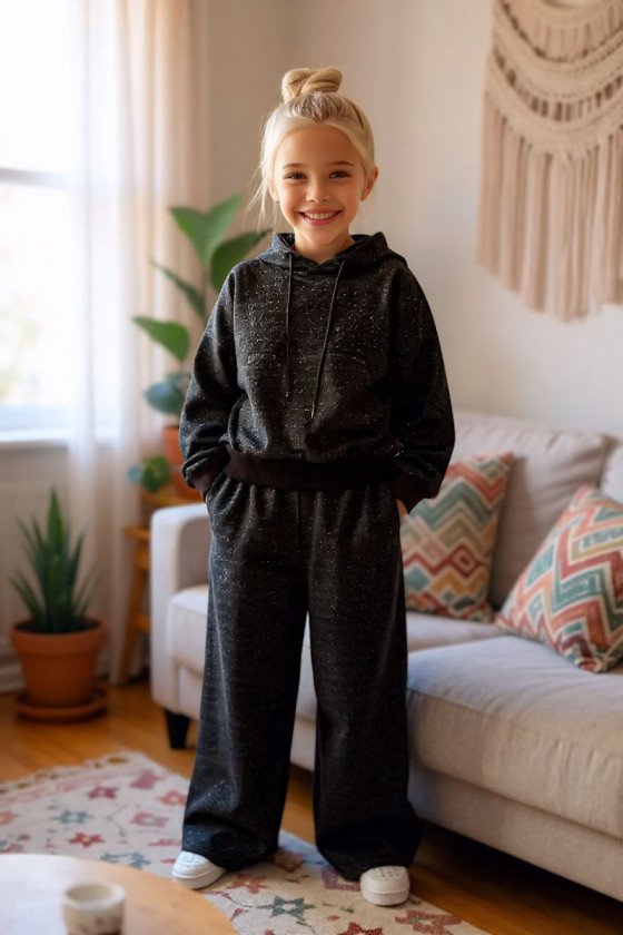 Komplet bluza i spodnie Street Fashion czarny