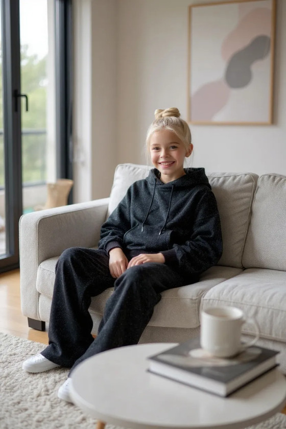 Komplet bluza i spodnie Street Fashion czarny