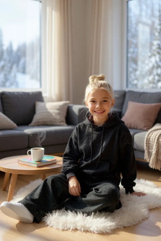 Komplet bluza i spodnie Street Fashion czarny