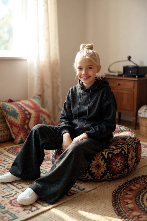 Komplet bluza i spodnie Street Fashion czarny