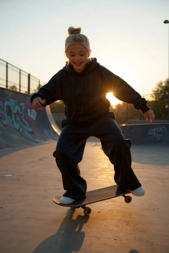 Komplet bluza i spodnie Street Fashion czarny