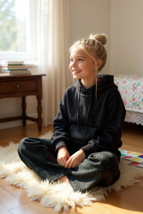 Komplet bluza i spodnie Street Fashion czarny