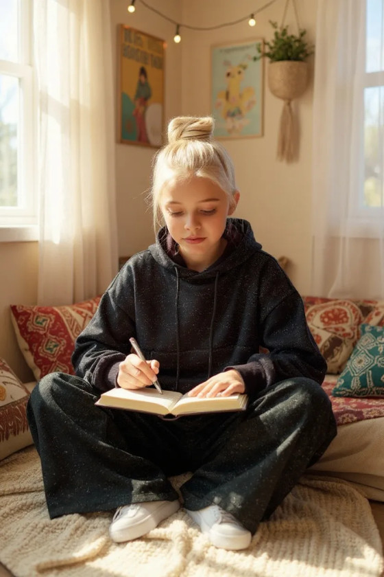 Komplet bluza i spodnie Street Fashion czarny