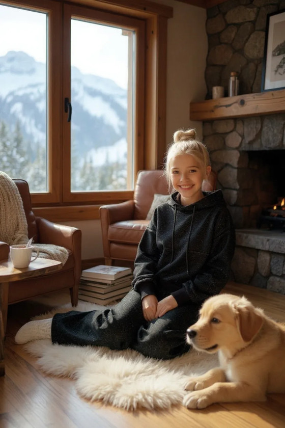 Komplet bluza i spodnie Street Fashion czarny