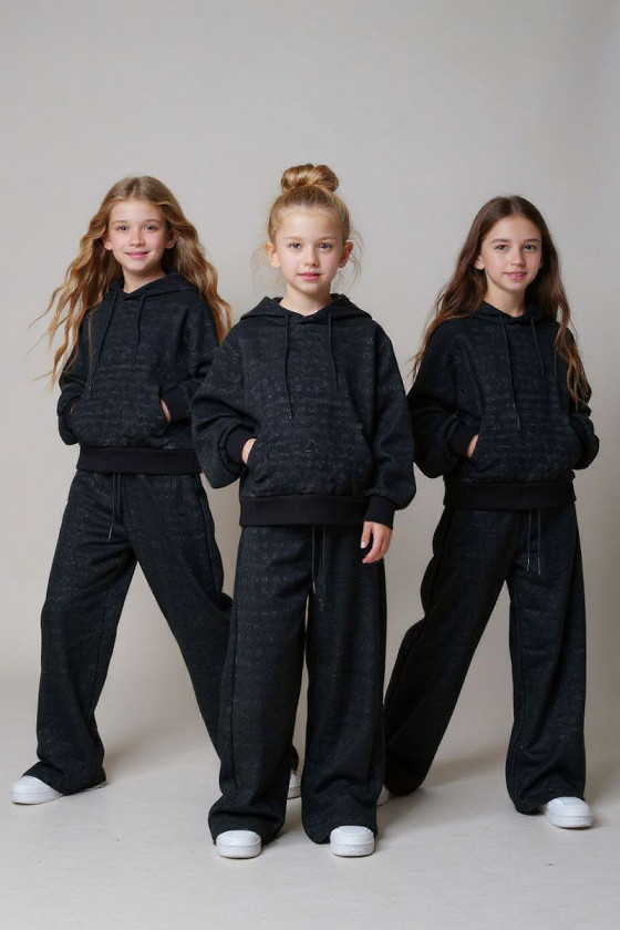 Komplet bluza i spodnie Street Fashion czarny