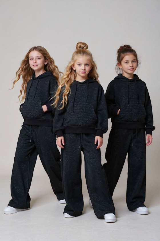 Komplet bluza i spodnie Street Fashion czarny