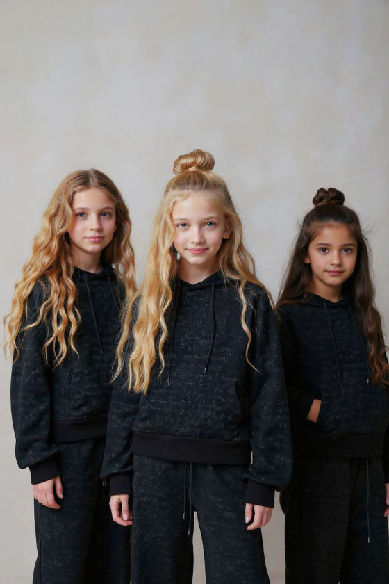 Komplet bluza i spodnie Street Fashion czarny