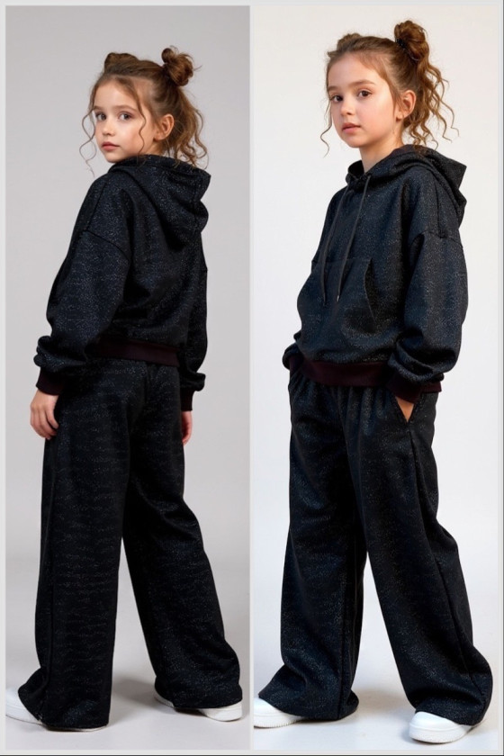 Komplet bluza i spodnie Street Fashion czarny