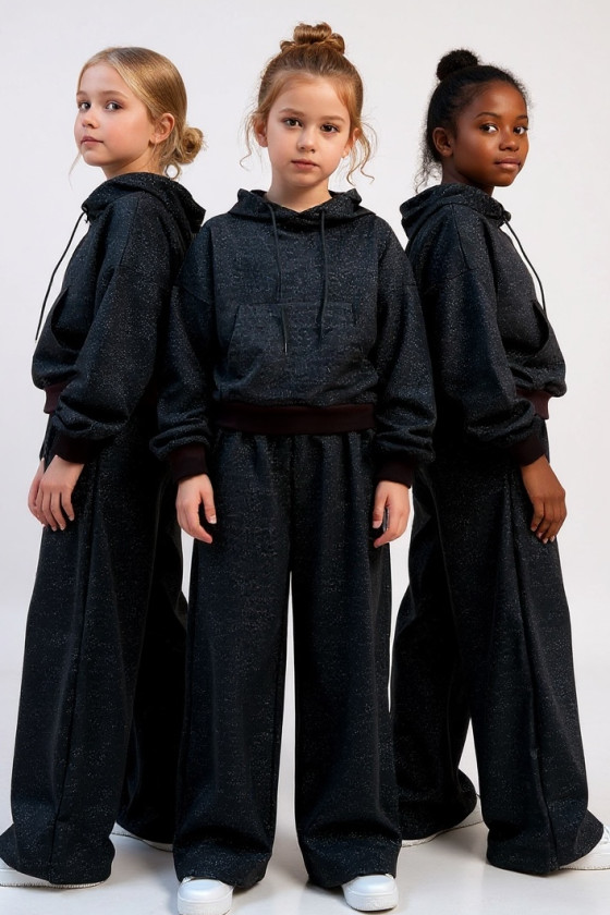 Komplet bluza i spodnie Street Fashion czarny