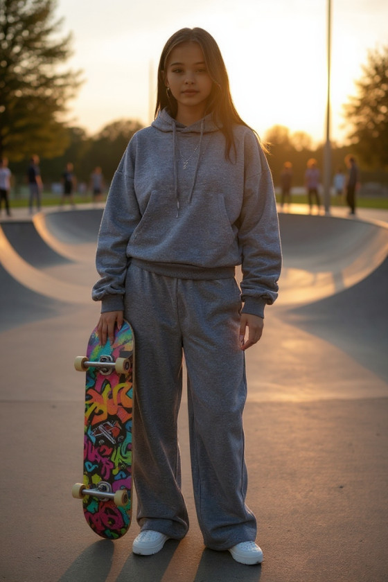 Komplet bluza i spodnie Street Fashion szary