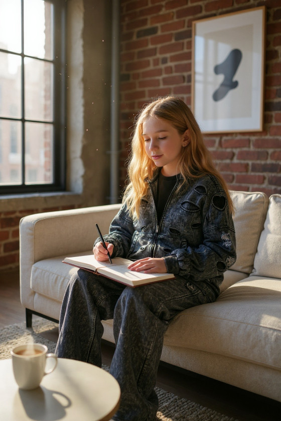 Komplet bluza rozpinana i spodnie Neli ciemny szary