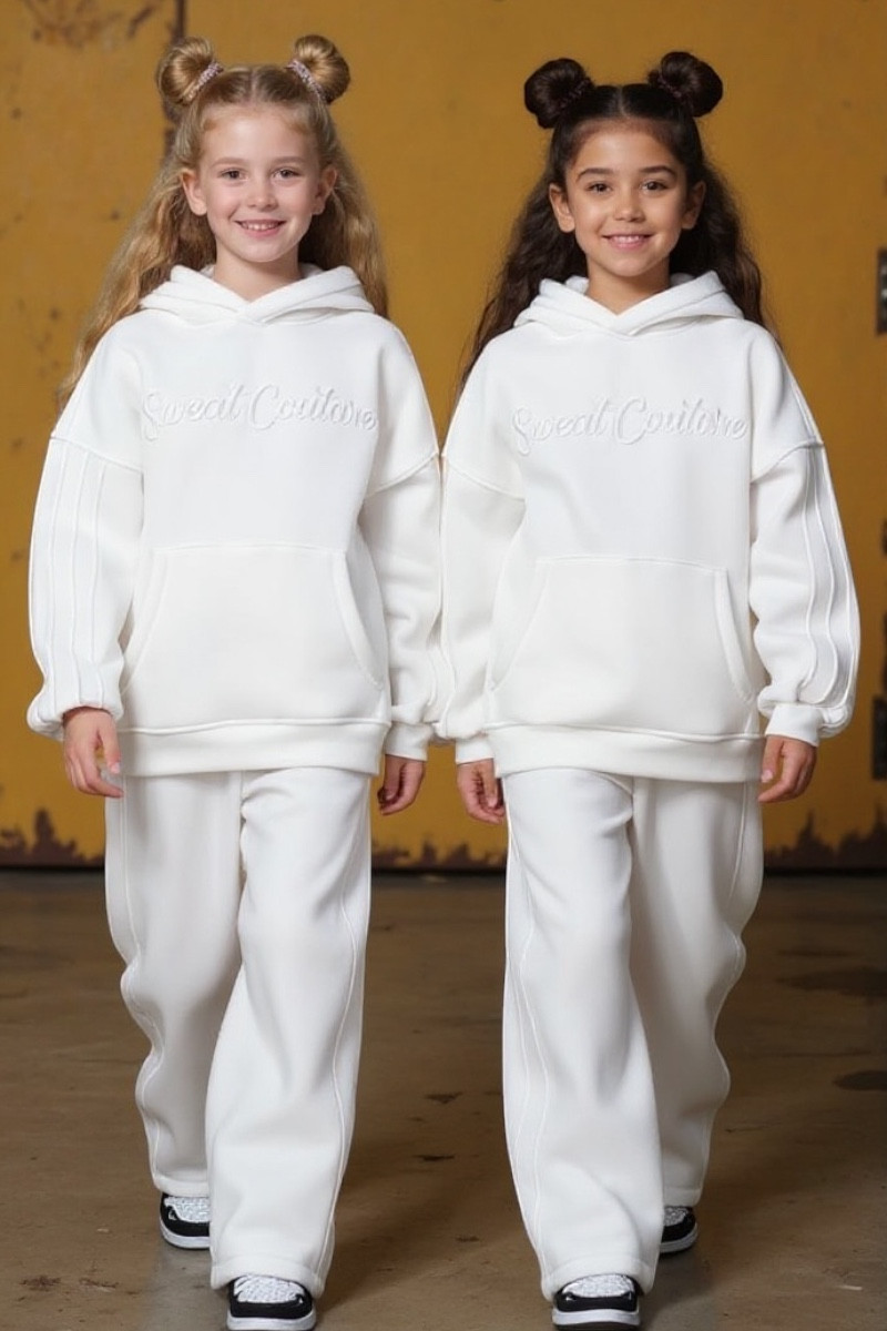Komplet ocieplany bluza i spodnie Sweat Couture śmietanka