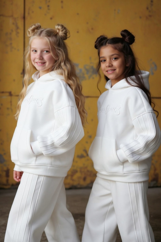 Komplet ocieplany bluza i spodnie Sweat Couture śmietanka