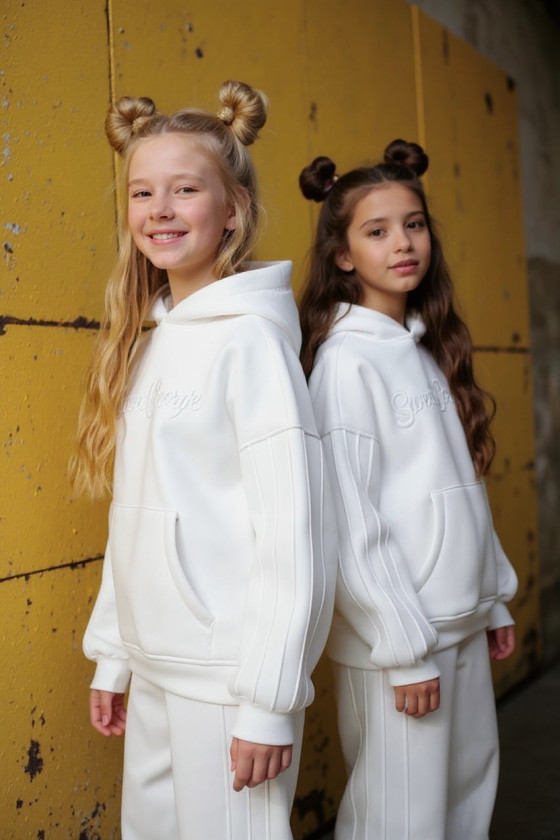 Komplet ocieplany bluza i spodnie Sweat Couture śmietanka