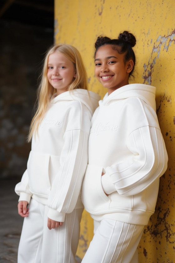 Komplet ocieplany bluza i spodnie Sweat Couture śmietanka