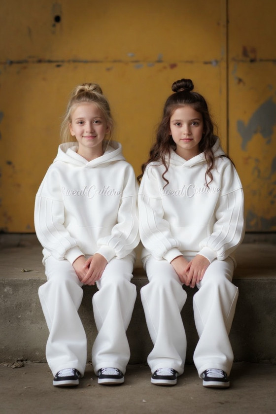 Komplet ocieplany bluza i spodnie Sweat Couture śmietanka