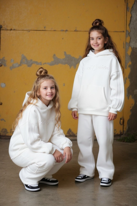 Komplet ocieplany bluza i spodnie Sweat Couture śmietanka