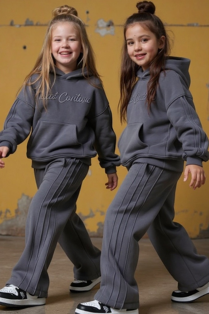 Komplet ocieplany bluza i spodnie Sweat Couture szary