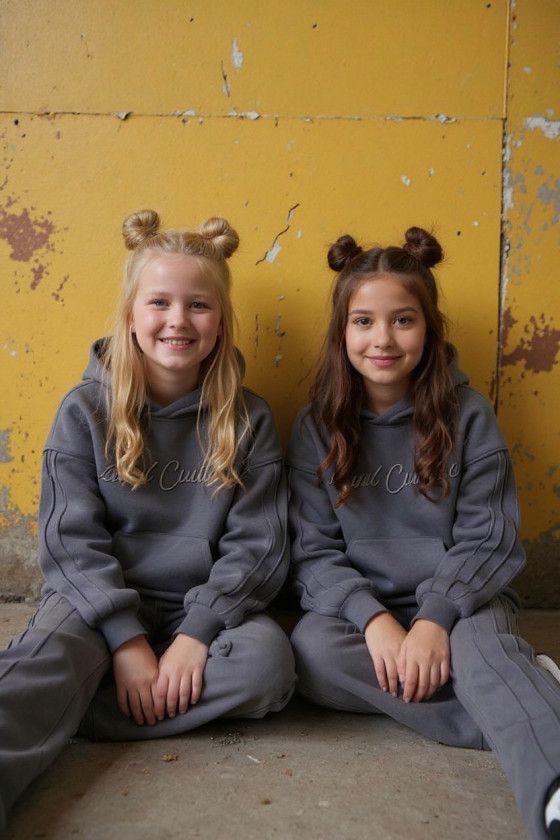 Komplet ocieplany bluza i spodnie Sweat Couture szary