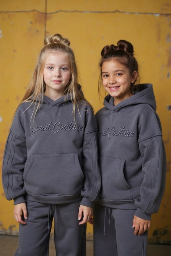 Komplet ocieplany bluza i spodnie Sweat Couture szary