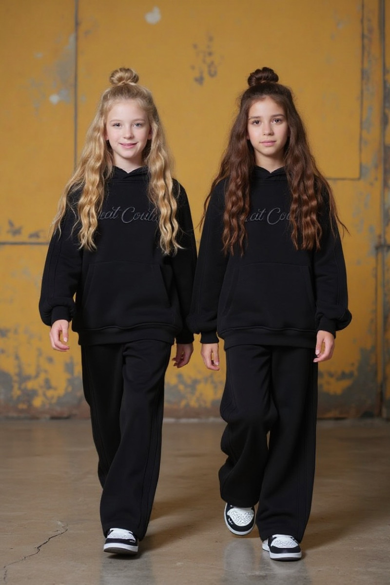 Komplet ocieplany bluza i spodnie Sweat Couture czarny