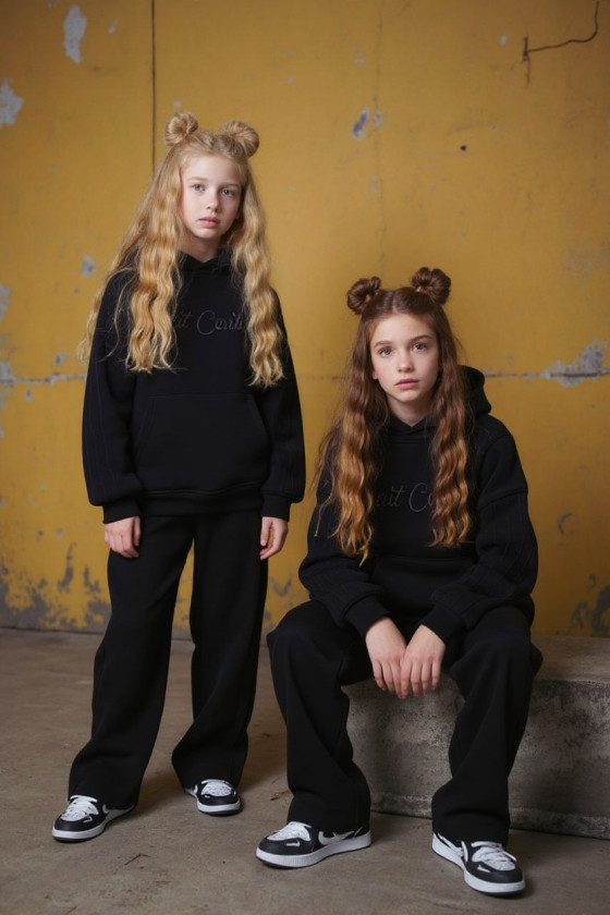 Komplet ocieplany bluza i spodnie Sweat Couture czarny