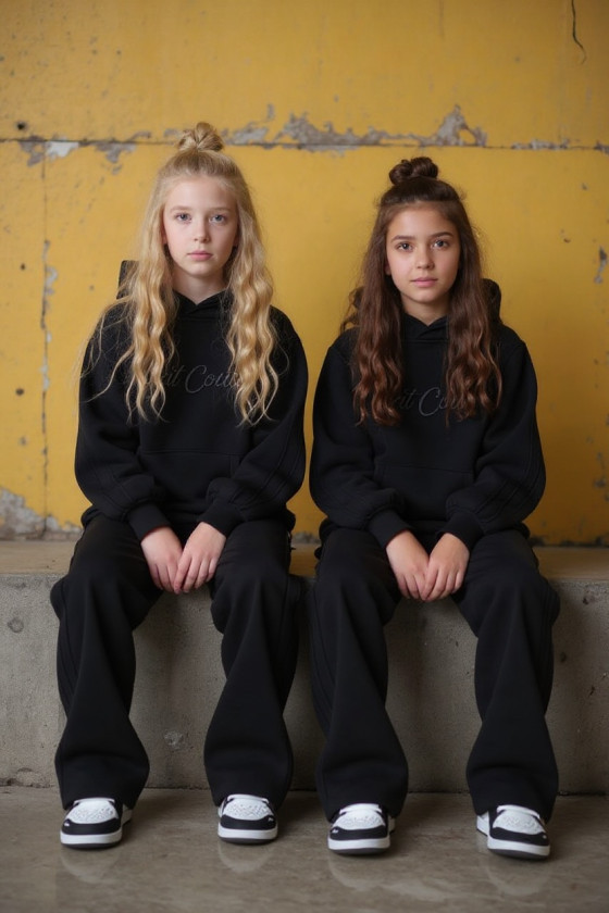 Komplet ocieplany bluza i spodnie Sweat Couture czarny