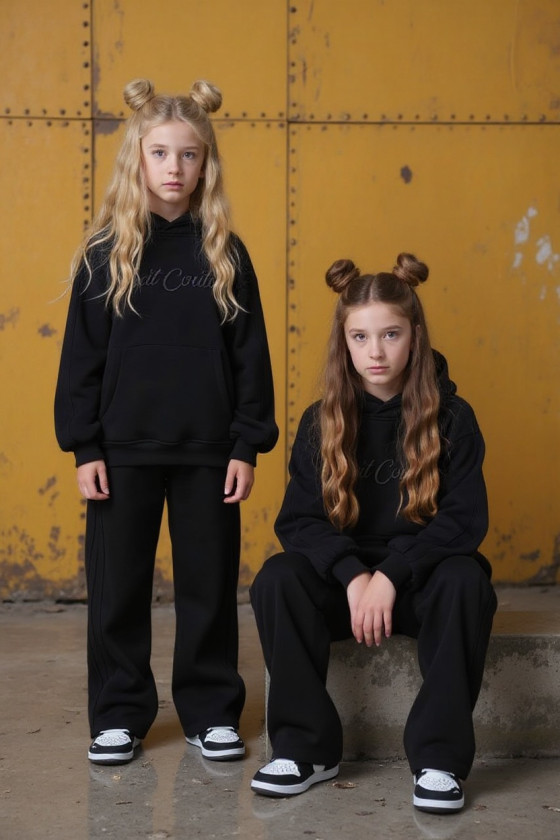 Komplet ocieplany bluza i spodnie Sweat Couture czarny